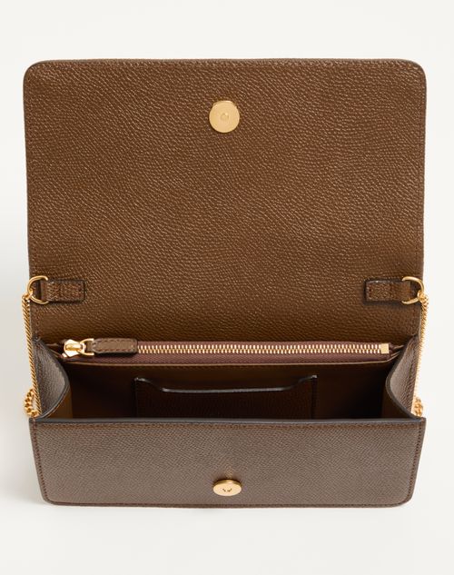 Valentino Garavani - Valentino Garavani Vlogo Signature Mini Shoulder Bag In Denim With Floral Embroidery - Denim - Woman - Clutches