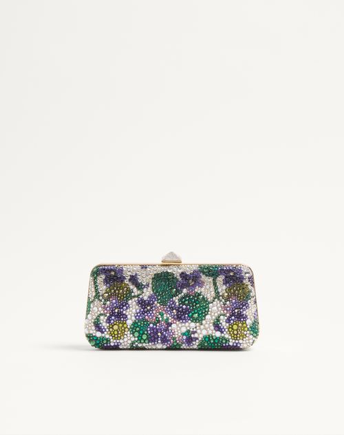 Valentino Garavani - Carry Secrets Minaudiere With Rhinestone Floral Motif - Multicolour/crystal - Woman - Clutches