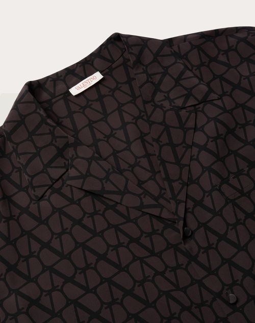 Valentino - All-over Toile Iconographe Print Short Sleeve Shirt - Ebony/black - Man - Shirts