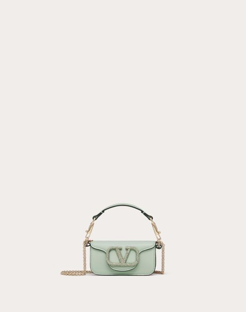 Valentino Garavani Garavani Locò Micro Bag With Chain And Jewel Logo Woman Water Green Uni