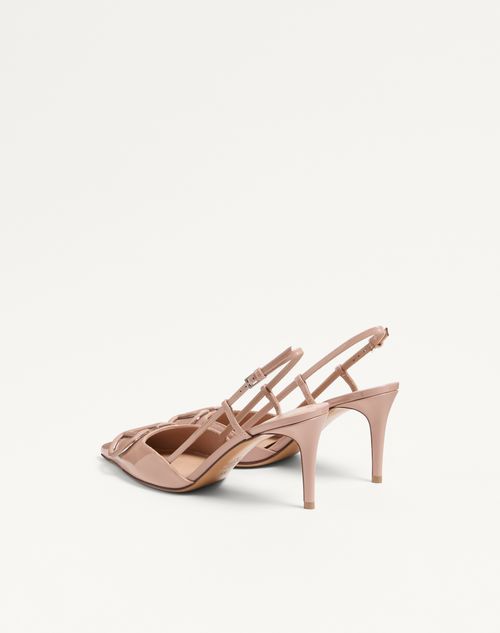 Valentino Garavani - Vlogo Signature Patent Leather Slingback Pump 80mm - Rose Cannelle - Woman - Pumps