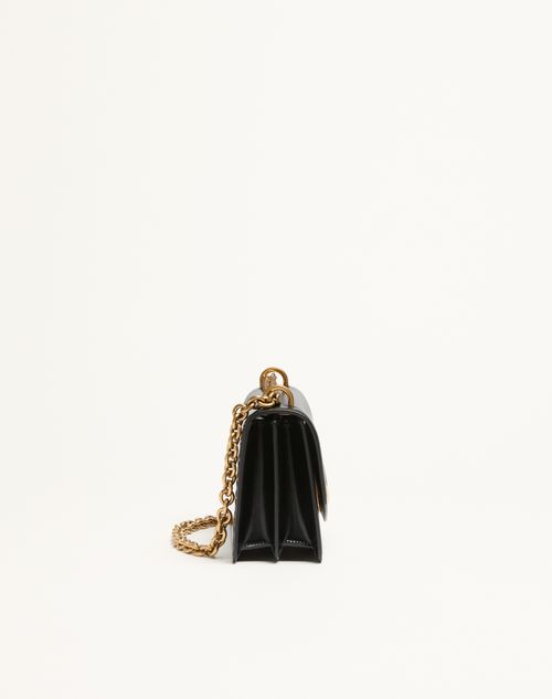 Valentino Garavani - Small Valentino Garavani Vain Shoulder Bag In Shiny Calfskin - Black - Woman - Shoulder Bags