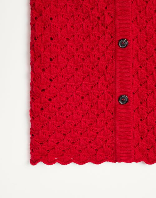 Valentino - Valentino Wool And Cashmere Skirt - Cherry - Woman - Skirts