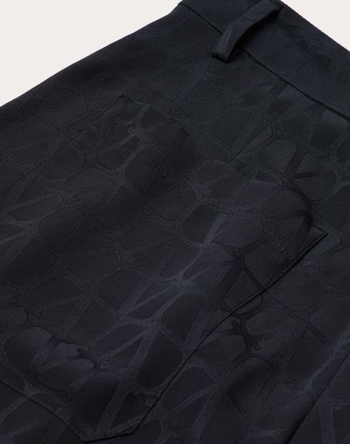 Valentino - Bermuda En Soie À Motif Toile Iconographe Façon All-over - Noir - Homme - Shorts Et Pantalons