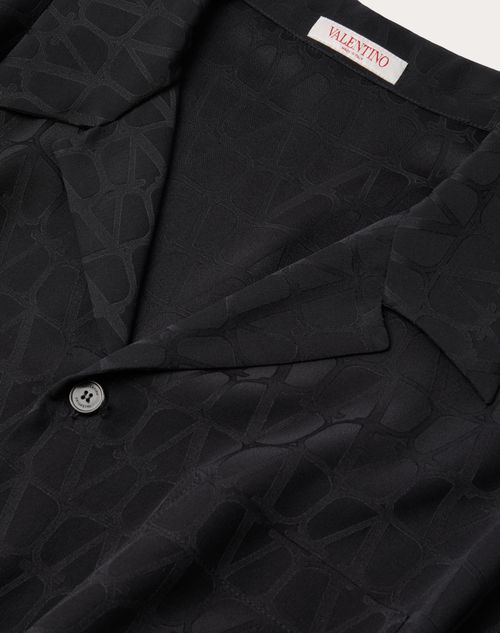 Valentino - Silk Bowling Shirt With Toile Iconographe Pattern - Black - Man - Shirts