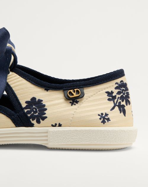 Valentino Garavani - Bay By Bay Ballerina Sneakers In Papier Floral Fabric - Butter/blue - Woman - Sneakers