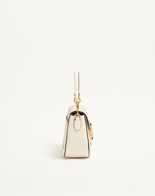 Valentino Garavani - Valentino Garavani Alltime Grainy Calfskin Shoulder Bag - Ivory - Woman - Shoulder Bags