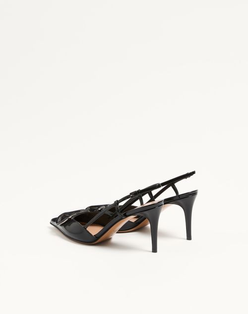 Valentino Garavani - Décolleté Slingback Vlogo Signature In Vernice 80mm - Nero - Donna - Décolleté E Slingbacks