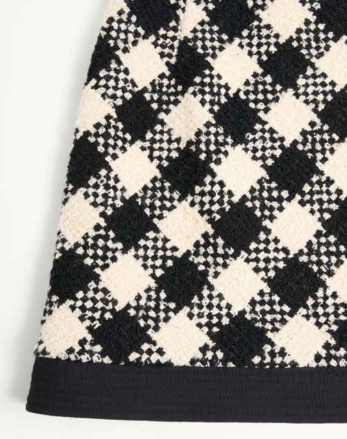 Valentino - Damier Tweed Short Skirt - Birch/black - Woman - Skirts