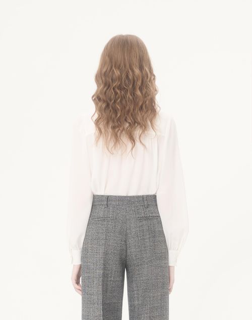 Valentino - Crepe De Chine Shirt - Ivory - Woman - Shirts & Tops