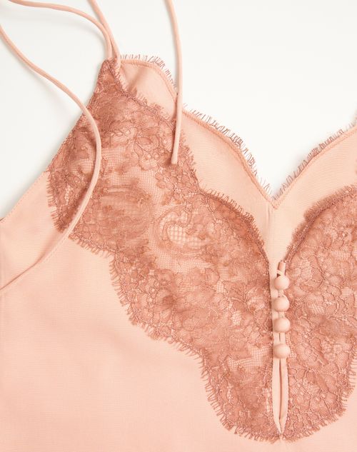 Valentino - Top In Crepe De Chine - Salmone - Donna - Camicie E Top