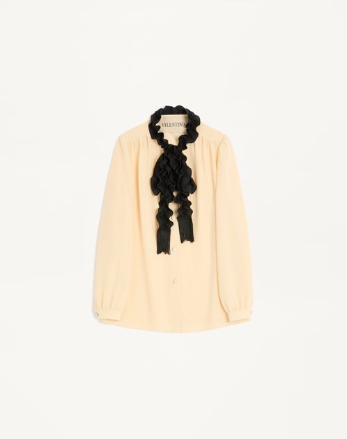 Valentino Crepe De Chine Shirt Woman Birch/black 42