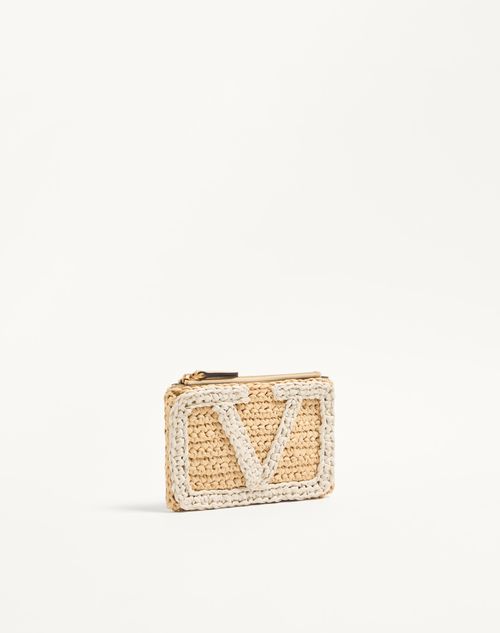 Valentino Garavani - Valentino Garavani Viva Superstar Synthetic Raffia Pouch - Natural/butter - Woman - Clutches