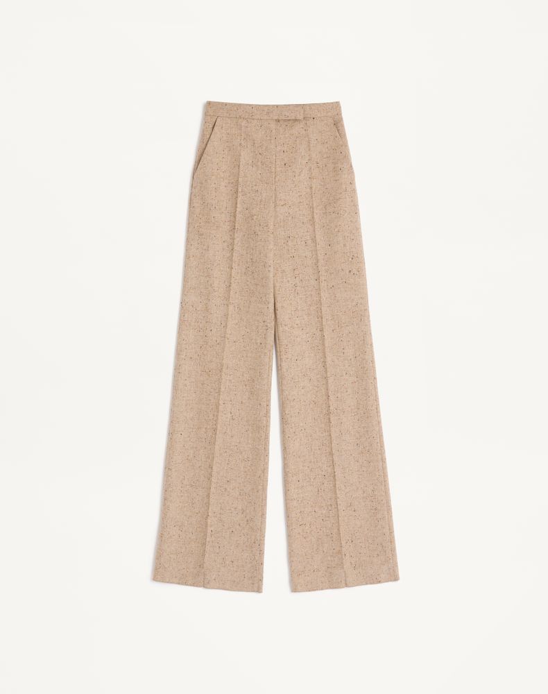 Valentino Women's Ivory/Beige Natté Buttoned Weave Trousers Woman 48
