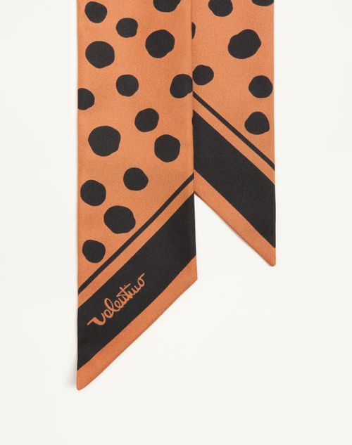 Valentino Garavani - Dalmatian Polka Dot Silk Bandeau Scarf - Brown/black - Woman - Soft Accessories