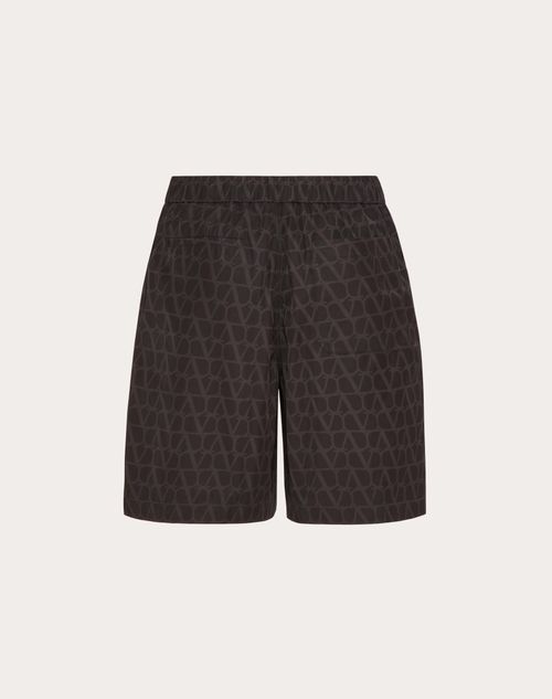 Valentino - Nylon Bermuda Shorts With Toile Iconographe Print - Black - Man - Pants And Shorts