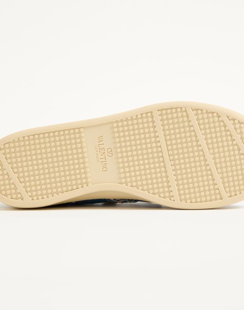 Valentino Garavani - Royco Denim-sneaker Mit Blumenstickerei - Denim - Frau - Sneaker