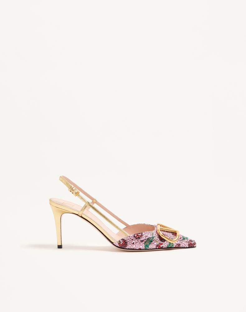 Valentino Garavani Women's Multicolour Vlogo Signature Slingback Décolleté With Cherryfic Embroidery 80Mm Woman 40