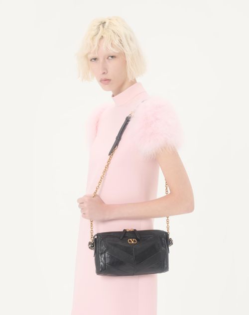 Valentino - Short Crepe Couture Dress With Feathers - Rose - Woman - Dresses