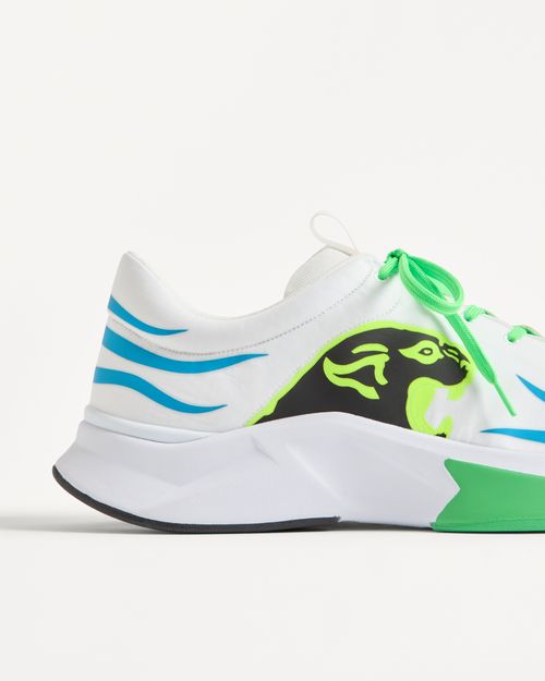 Valentino Garavani - Panther Blaze Low-top Trainer In Ripstop Fabric - White/light Blue - Man - Trainers