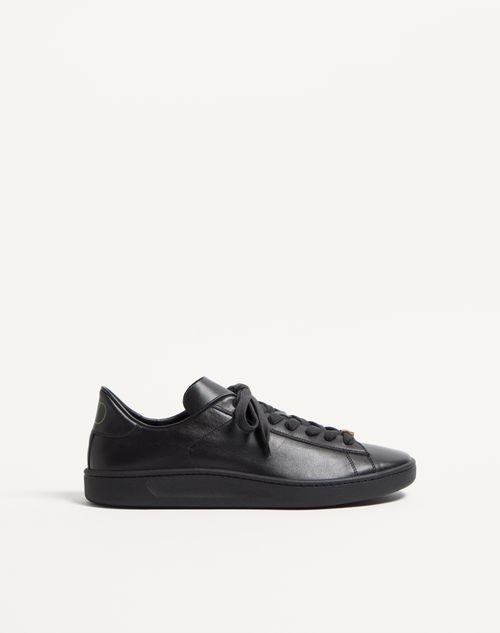 Valentino Garavani Royco Trainer In Nappa Calfskin Man Black/green 41.5