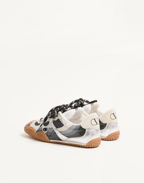 Valentino Garavani - Amphibia Sneaker In Rubberised Calfskin And Laminated Nappa - Black - Woman - Trainers