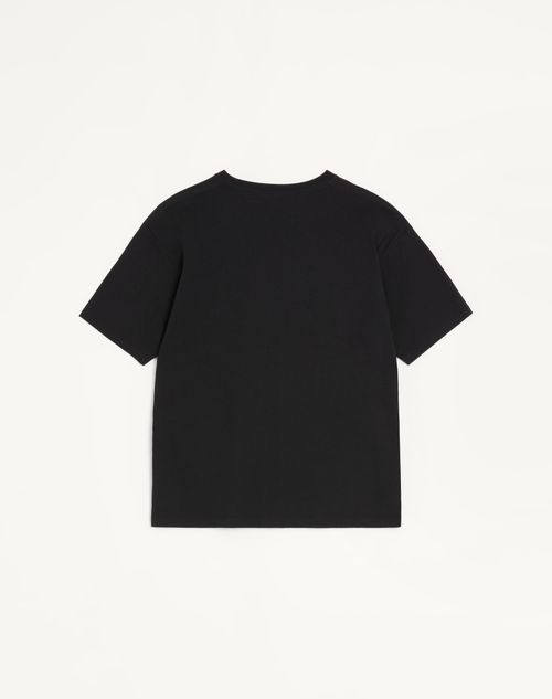 Valentino - Valentino Cotton T-shirt With Panther Print - Black/red - Man - T-shirts And Sweatshirts