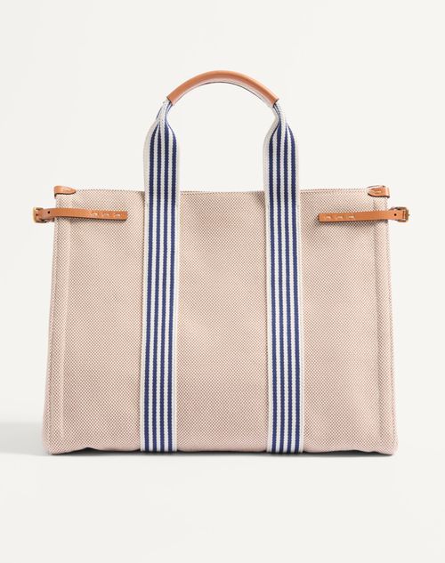 Valentino Garavani - Valentino Garavani Antibes Canvas Bag - Natural/blue - Man - Totes