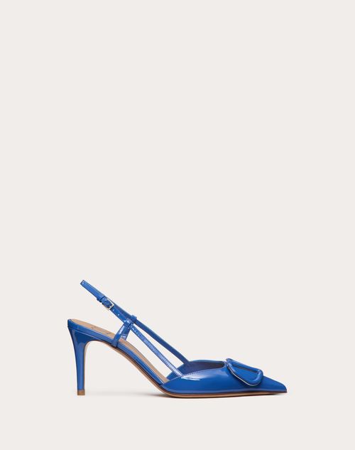 Valentino Garavani Vlogo Signature Patent Leather Slingback Pump 80mm Woman Cobalt 39