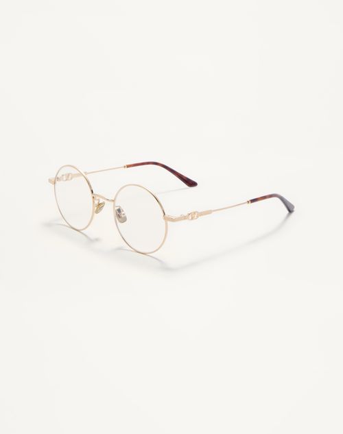 Valentino - Round Metal Frame - Gold - Unisex - Eyewear