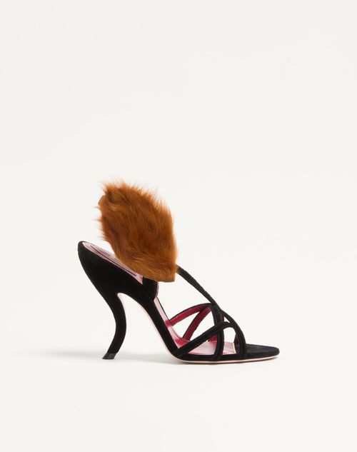 Valentino Garavani Valentino Garavani Fetishique Samtsandalen, 105 Mm Frau Schwarz 41