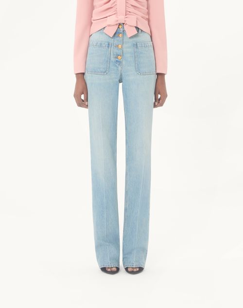 Valentino - Denim Trousers - Denim - Woman - Denim