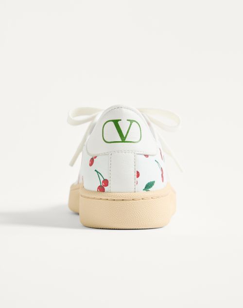 Valentino Garavani - Royco Sneaker In Nappa Calfskin With Cherryfic Pattern - White - Woman - Sneakers