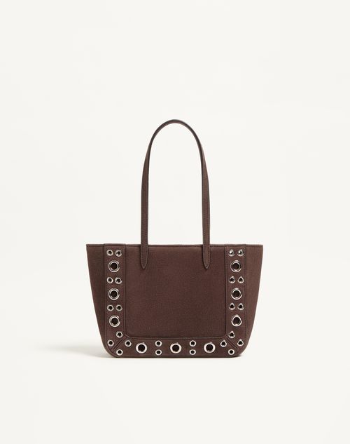 Valentino Garavani - Valentino Garavani Nellcôte Mini Embroidered Shopping Bag - Brown/multicolor - Woman - Totes