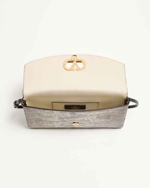 Valentino Garavani - Valentino Garavani Devain Small Shoulder Bag In Tejus - Gray/black - Woman - Shoulder Bags