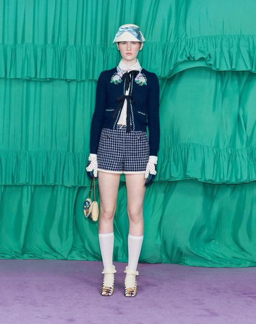 Valentino - Embroidered Cardigan - Navy - Woman - Knitwear