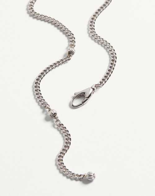 Valentino Garavani - Collana Valentino Garavani Vlogo Signature In Metallo - Trasparente - Uomo - Gioielli