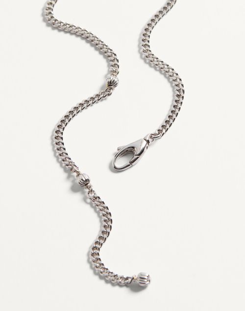Valentino Garavani - Collier Valentino Garavani Vlogo Signature En Métal - Transparent - Homme - Bijoux Et Montres