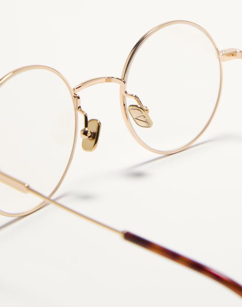 Valentino - Round Metal Frame - Gold - Unisex - Eyewear