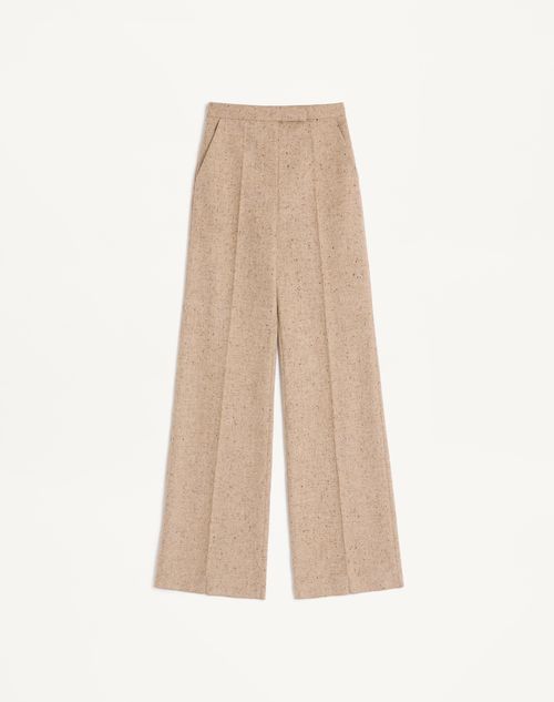 Valentino - Natté Buttoned Weave Trousers - Ivory/beige - Woman - Pants And Shorts