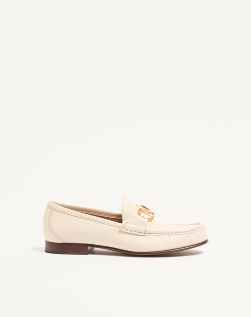 Valentino Garavani - Vlogo Signature Goatskin Loafer 20mm - Ivory - Woman - Loafers & Oxford
