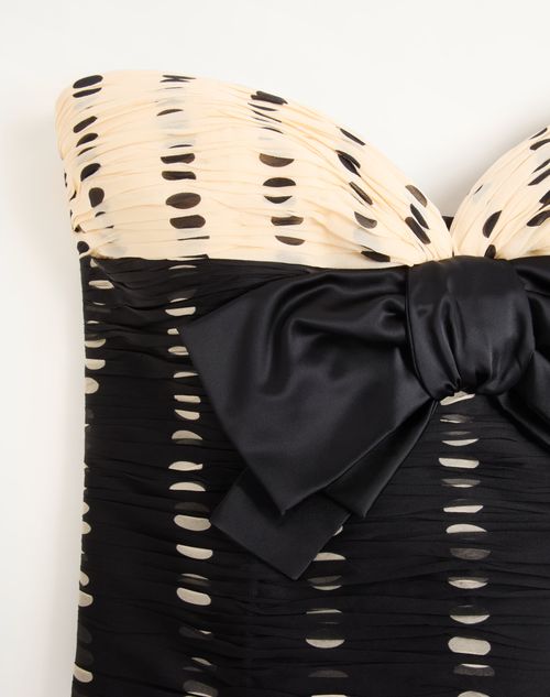 Valentino - Chiffon Top With Plusdepois Print - Black/birch - Woman - Shirts And Tops