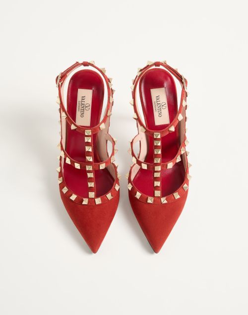 Valentino Garavani - ロックスタッズ スエード パンプス 100mm - レッド - ウィメンズ - パンプス