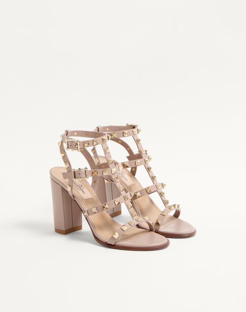 Valentino Garavani - Rockstud Ankle Strap Sandal 90 Mm - Poudre - Woman - Sandals