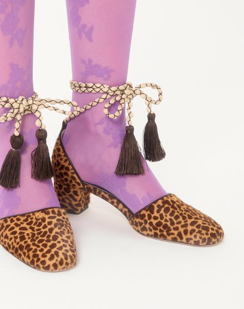 Valentino Garavani - D'orsay Bondie Pump In Pony-effect Calfskin 45mm - Animal Print - Woman - Pumps