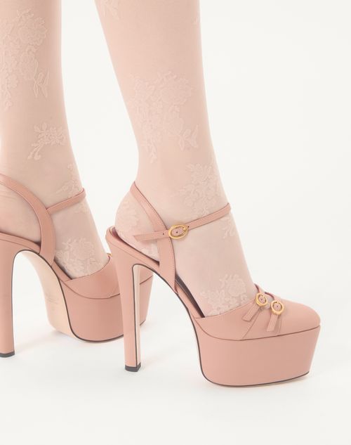 Valentino Garavani - Escarpins À Plateau Crasher En Cuir De Chevreau, Talon : 145 mm - Rose - Femme - Escarpins Et Slingbacks