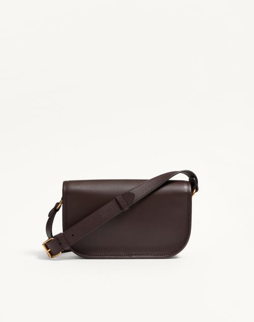Valentino Garavani - Valentino Garavani Antibes Small Shoulder Bag In Calfskin - Oak Brown - Man - Shoulder Bags