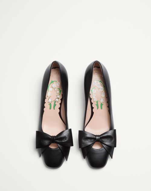 Valentino Garavani - Zapato Bowow De Cabritilla Con Tacón De 45 mm - Negro - Mujer - Salones