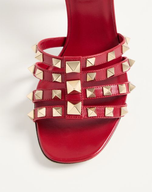 Valentino Garavani - Rockstud Kidskin Sandal 100mm - Red - Woman - Sandals