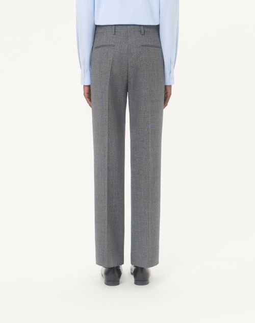 Valentino - Valentino Mouliné Wool Trousers - Black/gray - Man - Pants And Shorts